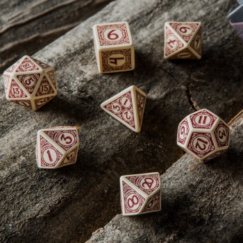 Viking kauliukų rinkinys smėlio ir bordinės spalvos